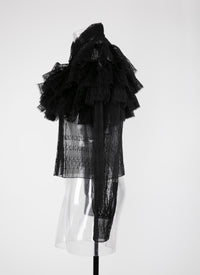 Chemise à volants - Noir