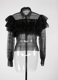 Chemise à volants - Noir