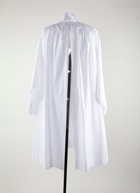 Oversized long shirt with open back - White