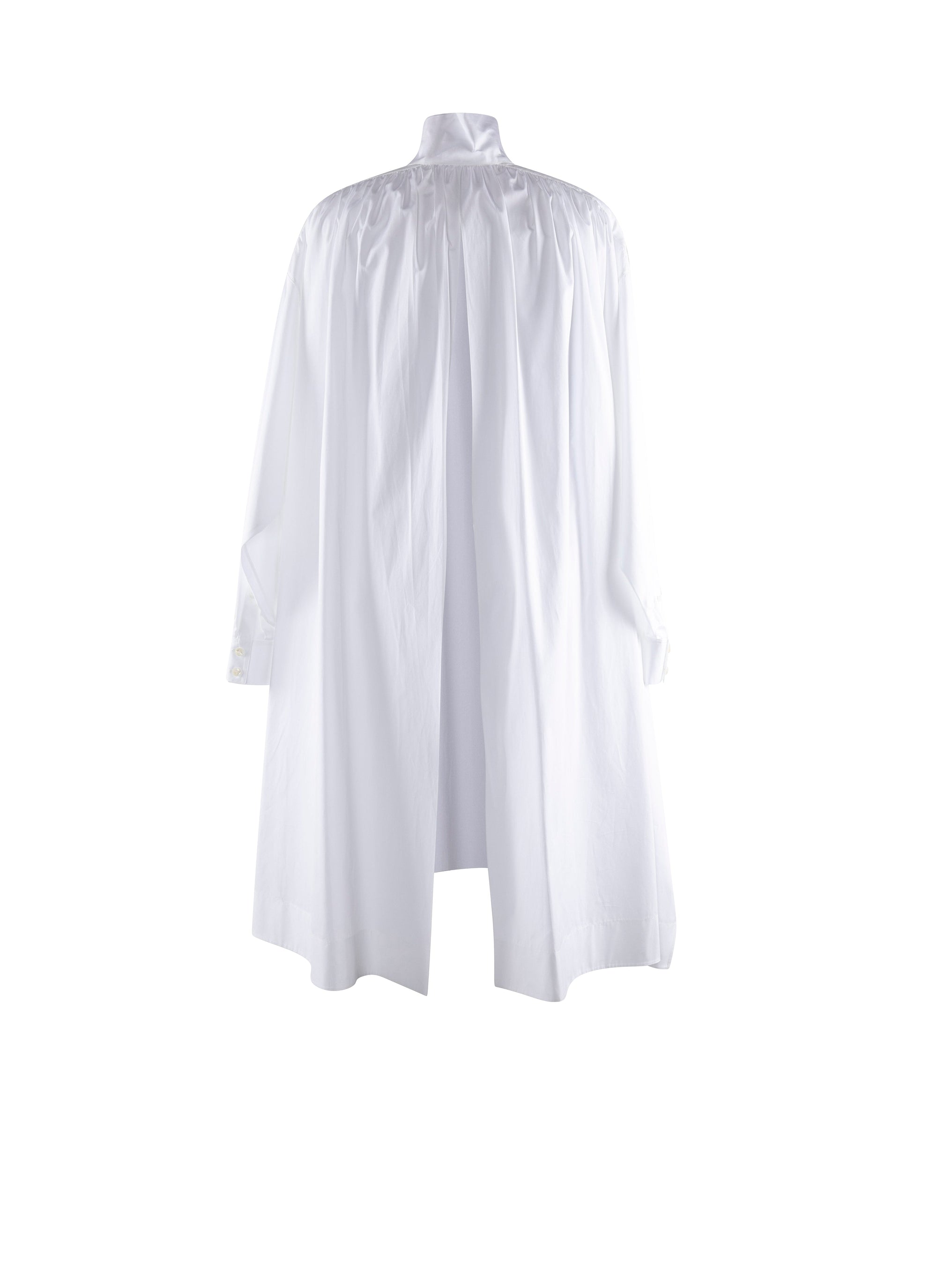 Chemise longue oversize dos ouvert - Blanc