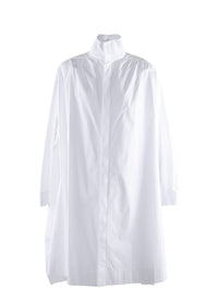 Oversized long shirt with open back - White
