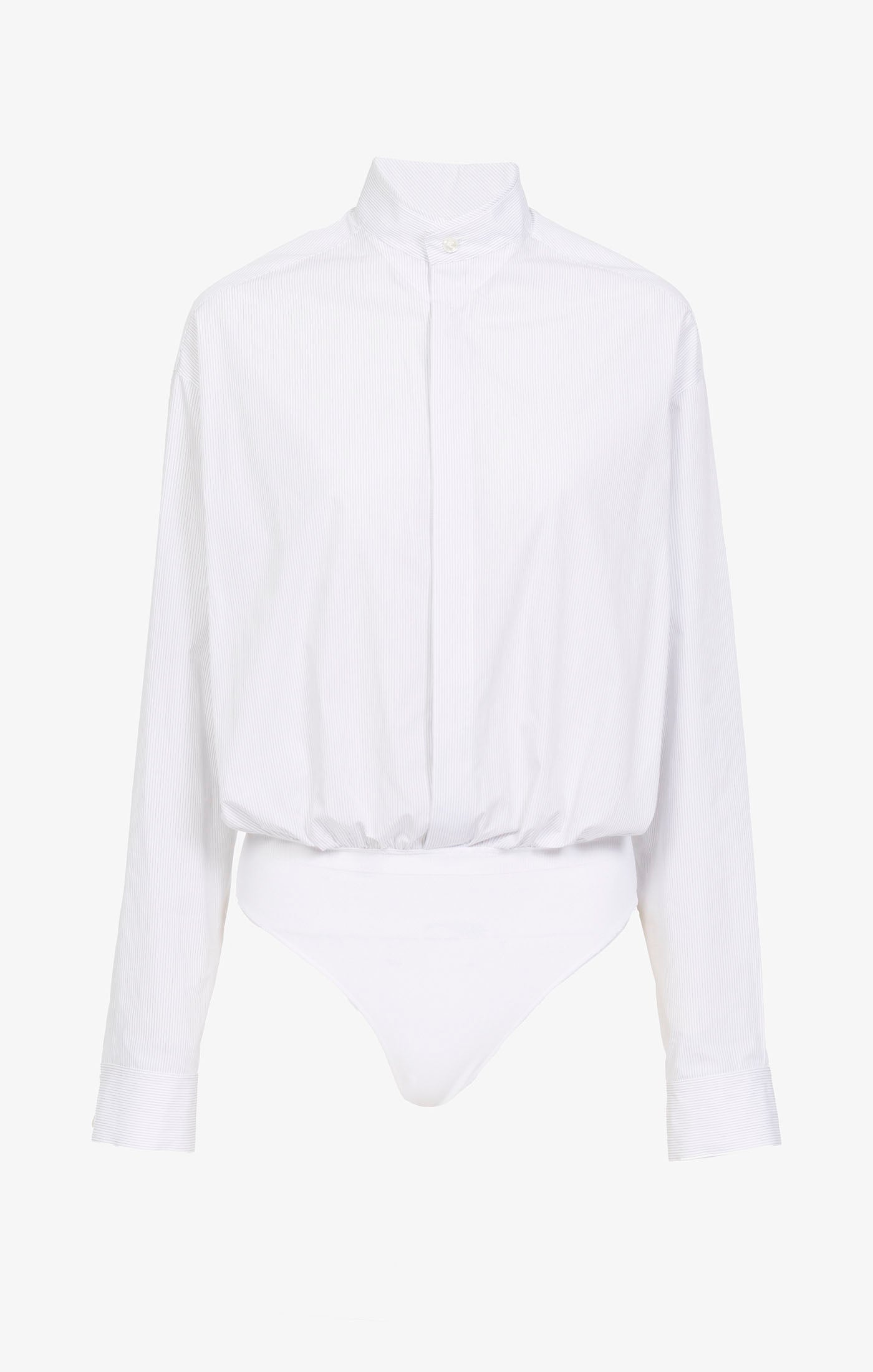 Striped Poplin Shirt-Body - White & Black