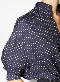 Body-chemise à pois en soie - Nuit & Vanille
