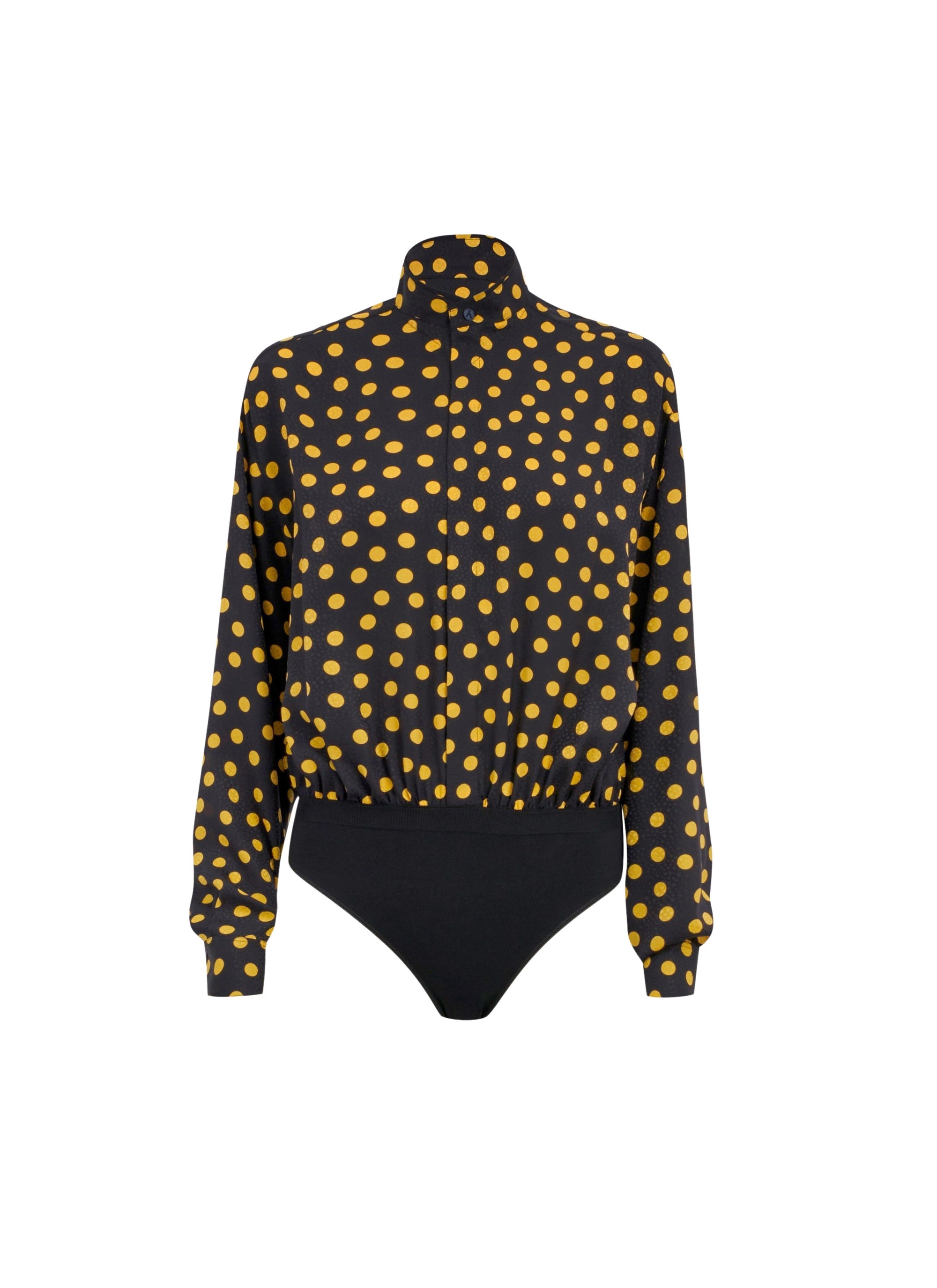 Silk Confetti Dot Bodysuit - Night & Yellow