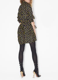 Silk Confetti Dot Bodysuit - Night & Yellow