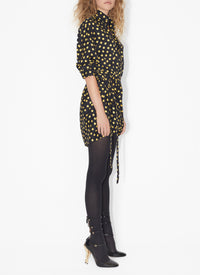 Silk Confetti Dot Bodysuit - Night & Yellow