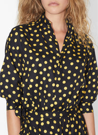 Silk Confetti Dot Bodysuit - Night & Yellow