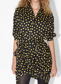 Silk Confetti Dot Bodysuit - Night & Yellow