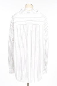 Striped Summer Poplin Shirt - White & Blue
