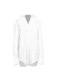 Striped Summer Poplin Shirt - White & Blue