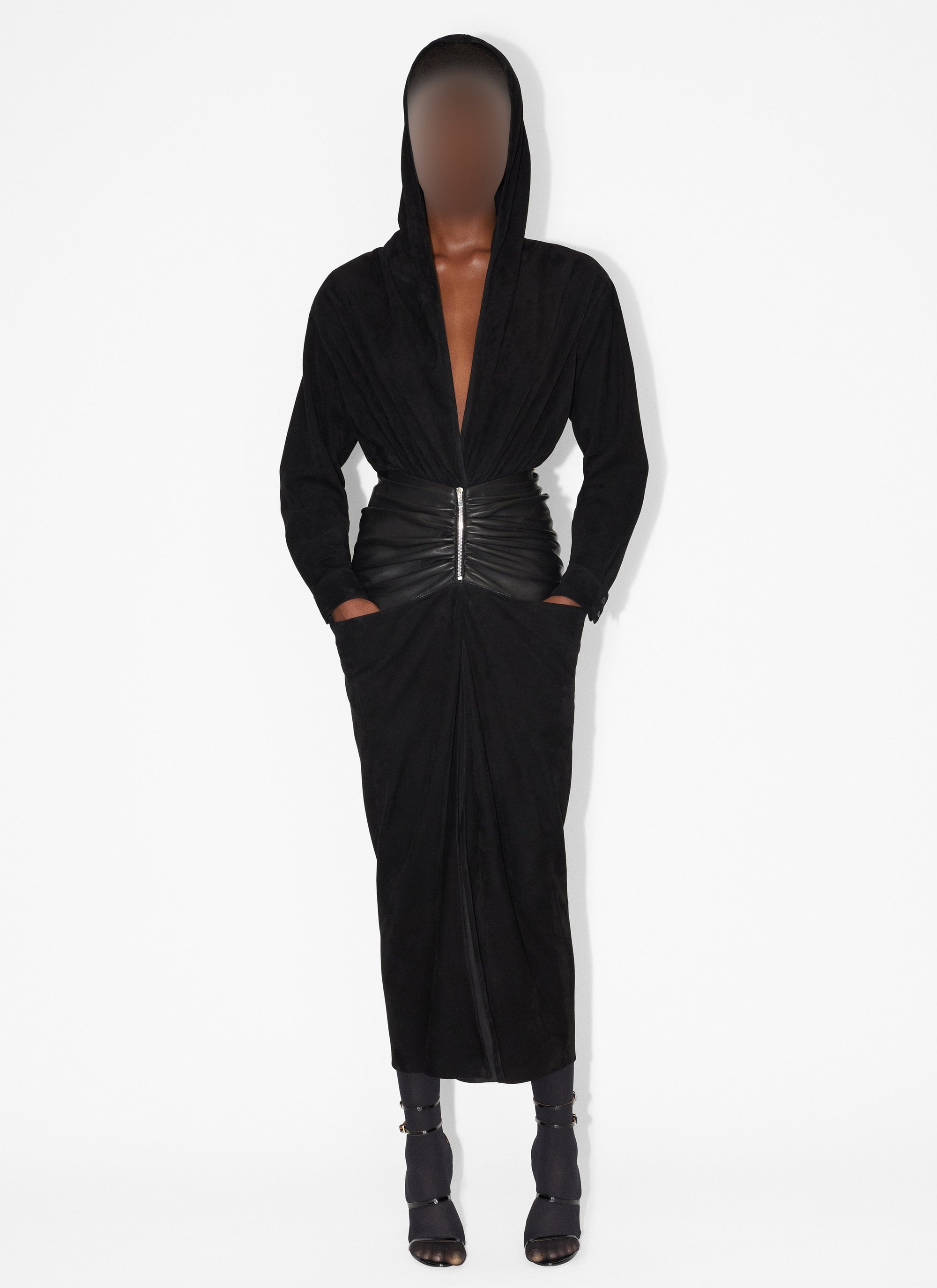 Body à capuche en daim - Noir Alaïa