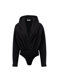 Body à capuche en daim - Noir Alaïa