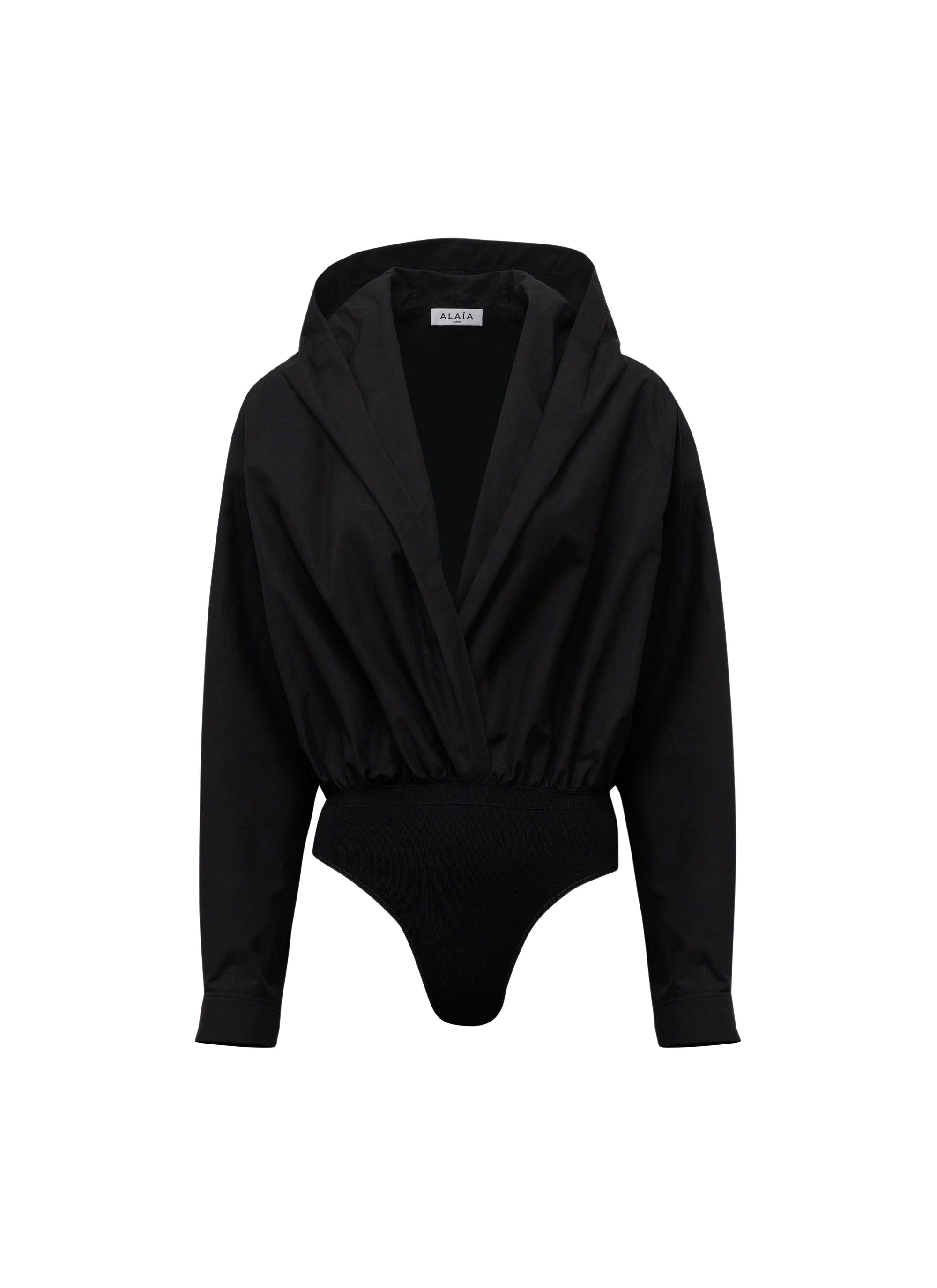 Body à capuche en daim - Noir Alaïa