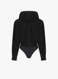 Body à capuche en daim - Noir Alaïa