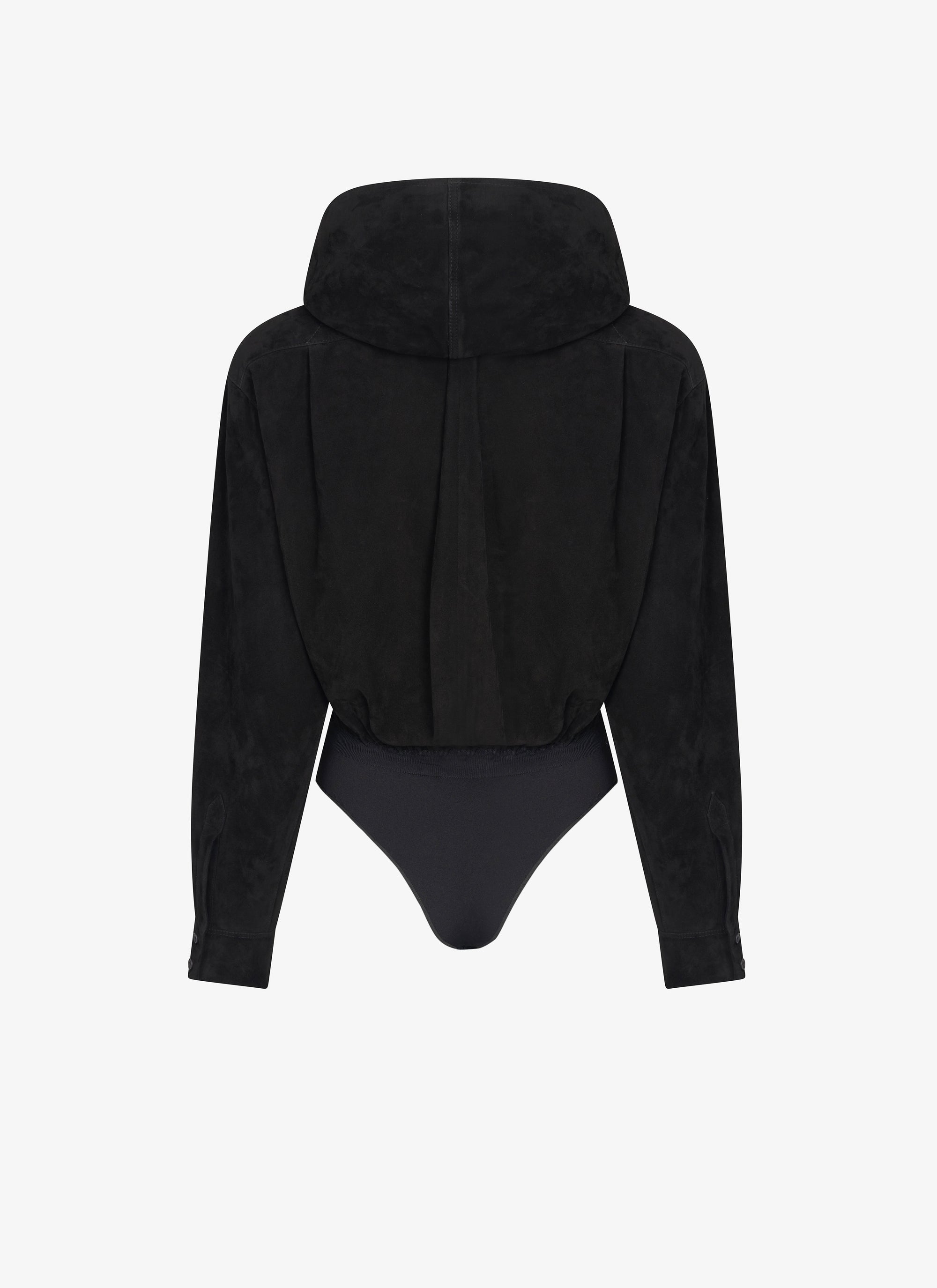 Body à capuche en daim - Noir Alaïa