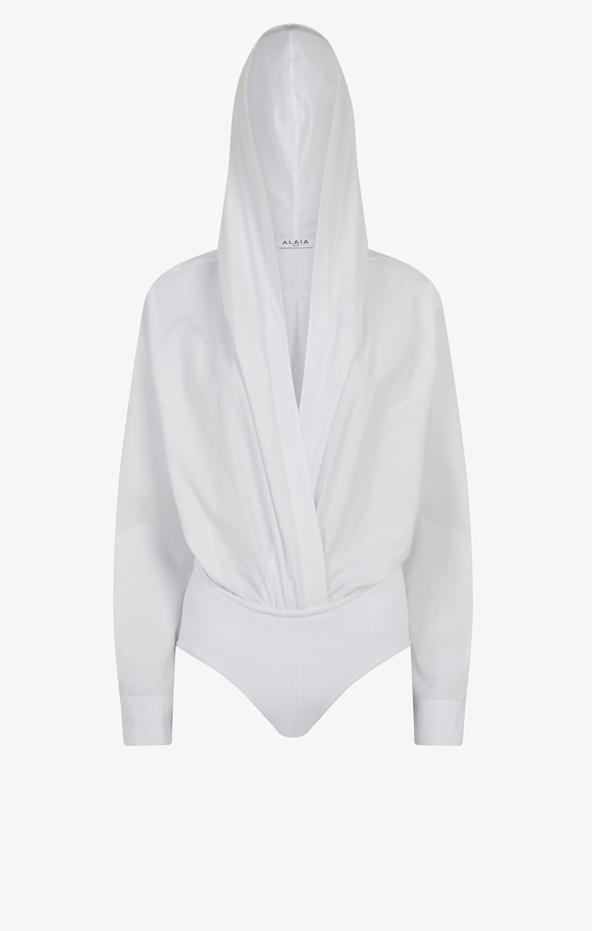 Body à capuche en popeline de coton - Blanc