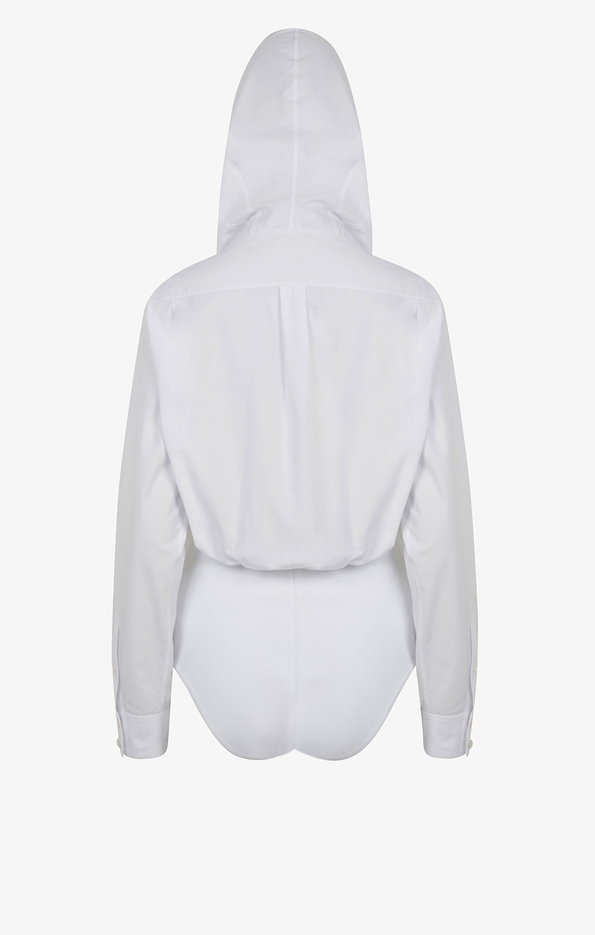 Body à capuche en popeline de coton - Blanc
