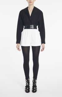 Body à capuche en popeline de coton - Noir Alaïa