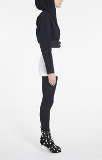 Body à capuche en popeline de coton - Noir Alaïa