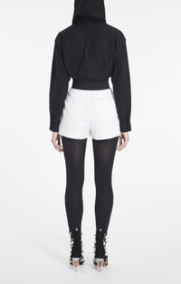 Body à capuche en popeline de coton - Noir Alaïa