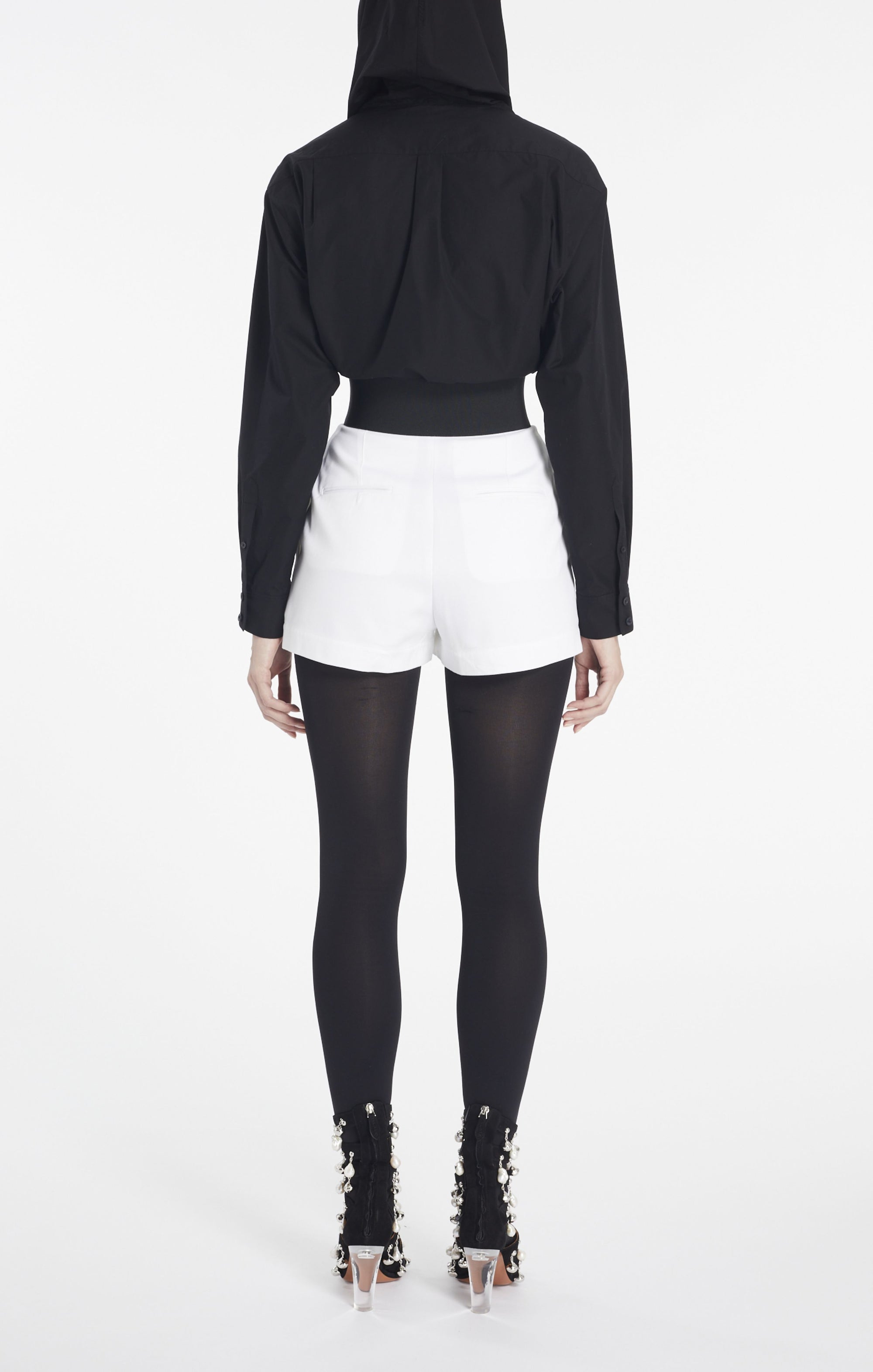 Body à capuche en popeline de coton - Noir Alaïa
