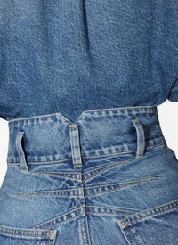 Short taille haute - Bleu Vintage