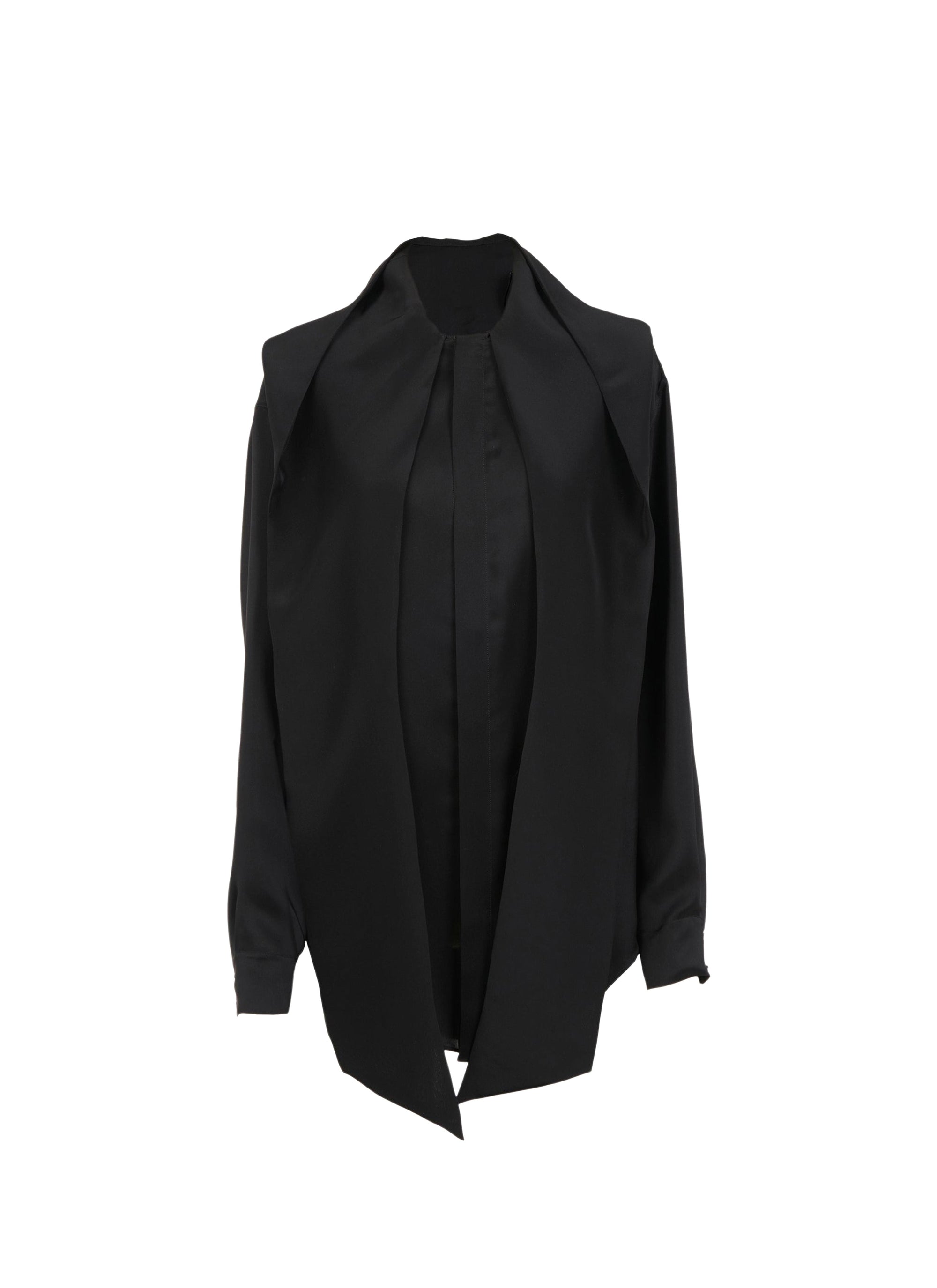 Chemisier à capuche en soie - Noir Alaïa