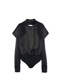 Body à capuche en soie - Noir Alaïa