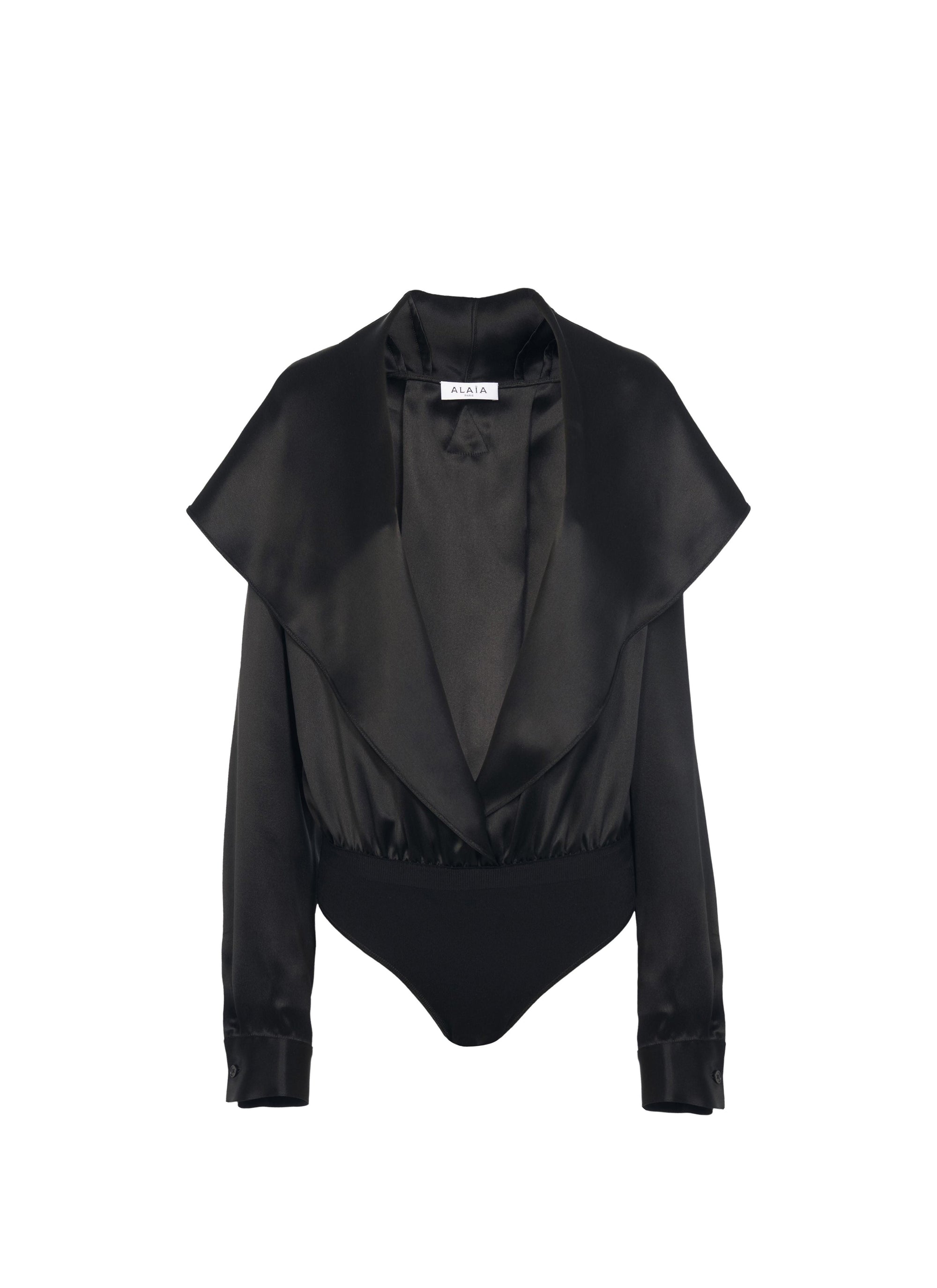 Body à capuche en soie - Noir Alaïa