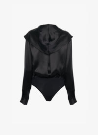 Body à capuche en soie - Noir Alaïa