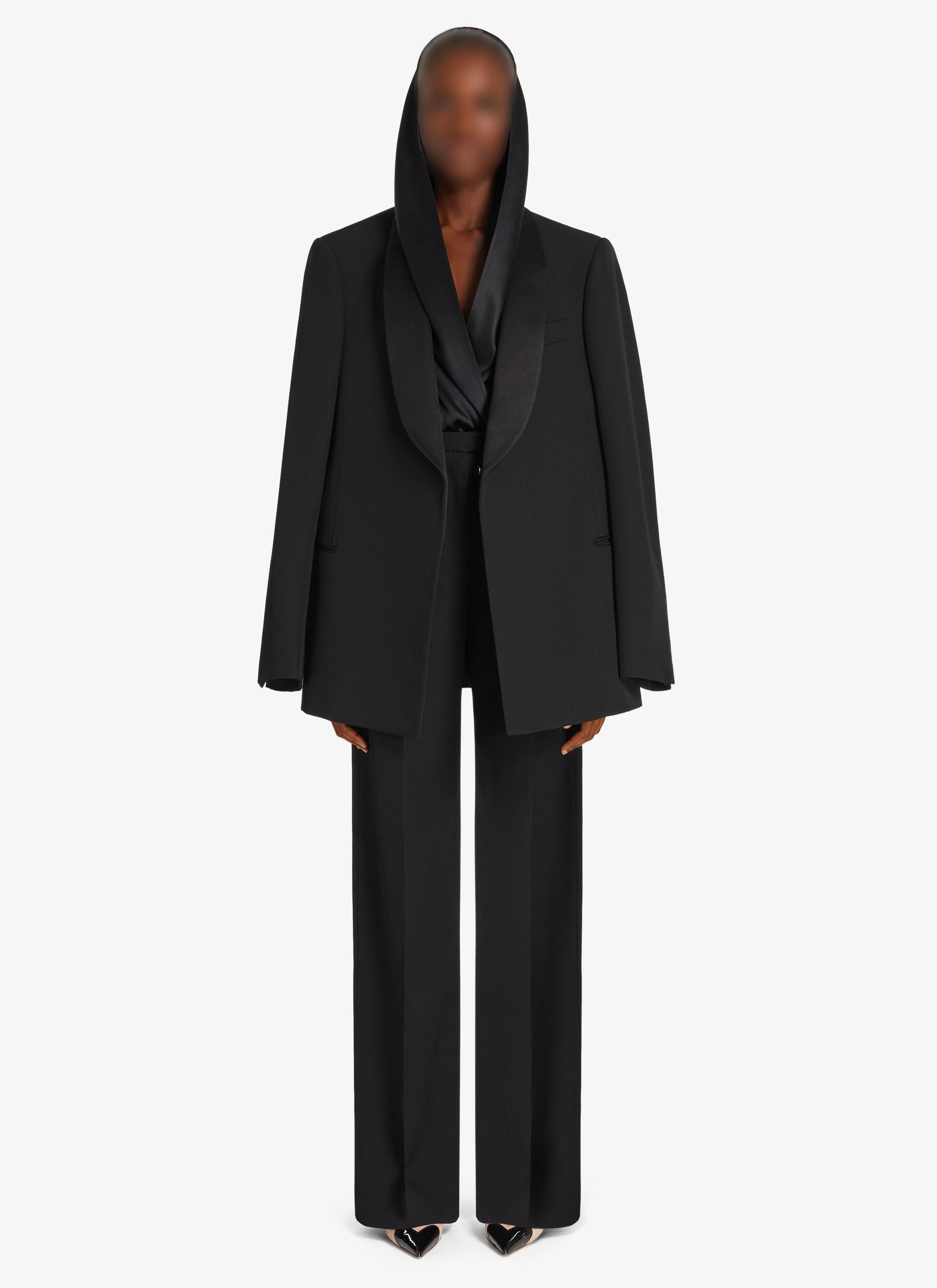 Body à capuche en soie - Noir Alaïa