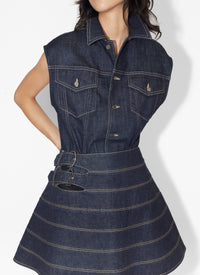 Stretch Denim Shirt Body - Blue Denim