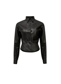 Chemise droite en cuir - Noir Alaïa