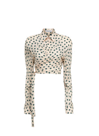 Chemise portefeuille à pois confettis en soie - Petale & Sauge