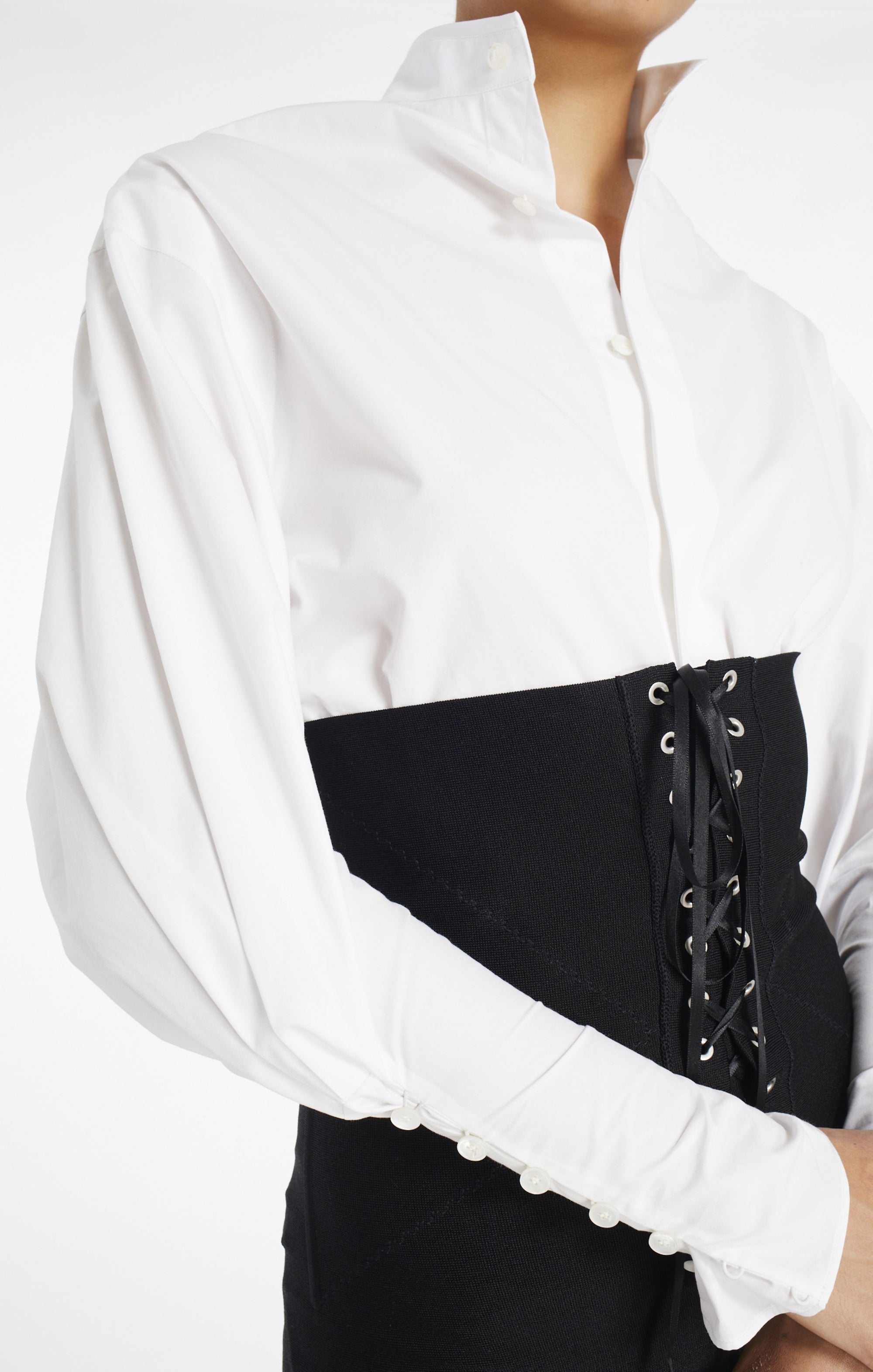 Chemise blouse en popeline de coton - Blanc