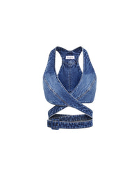 Brassière en denim Alaïa - Bleu Jeans