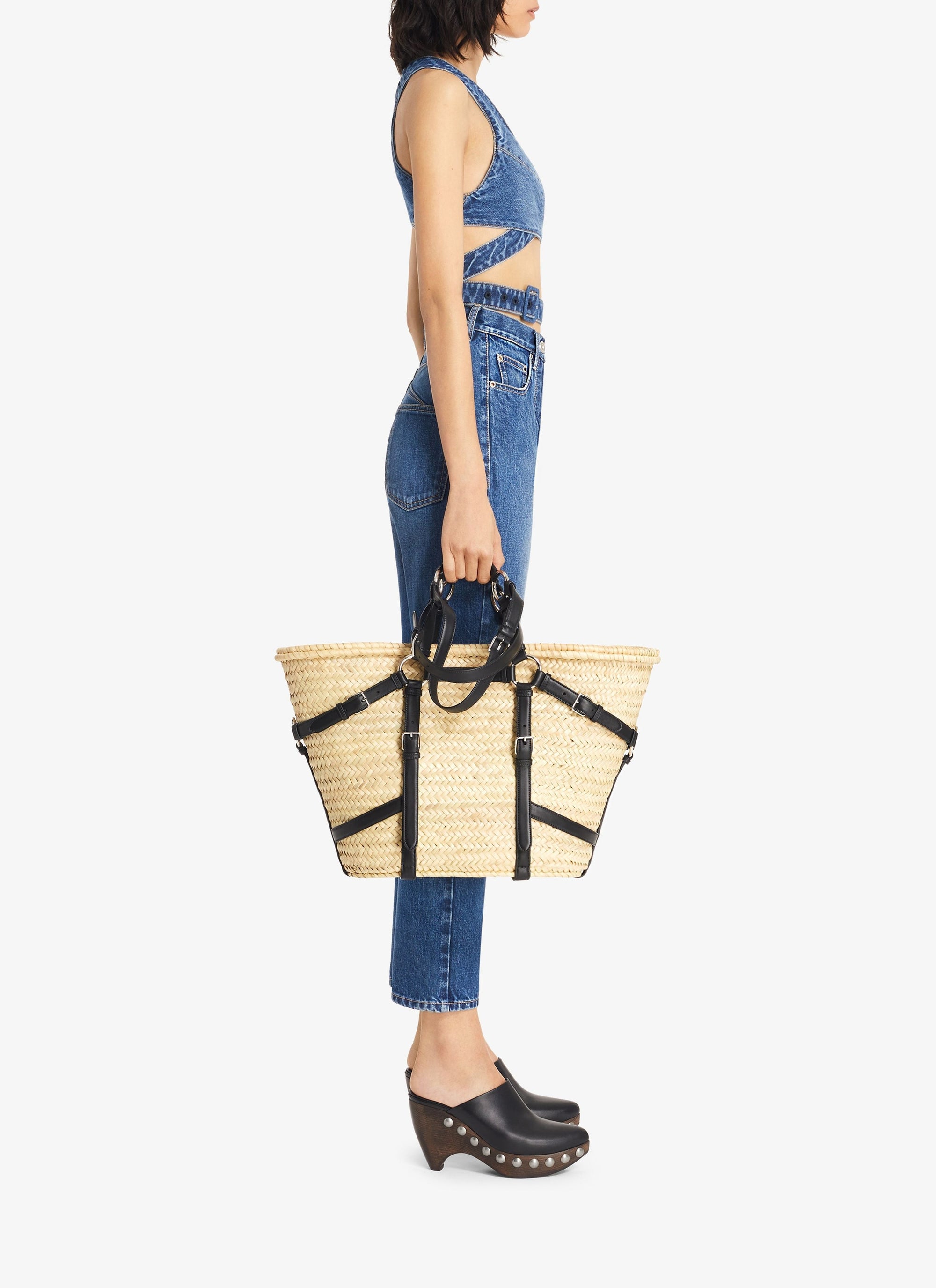 Brassière en denim Alaïa - Bleu Jeans