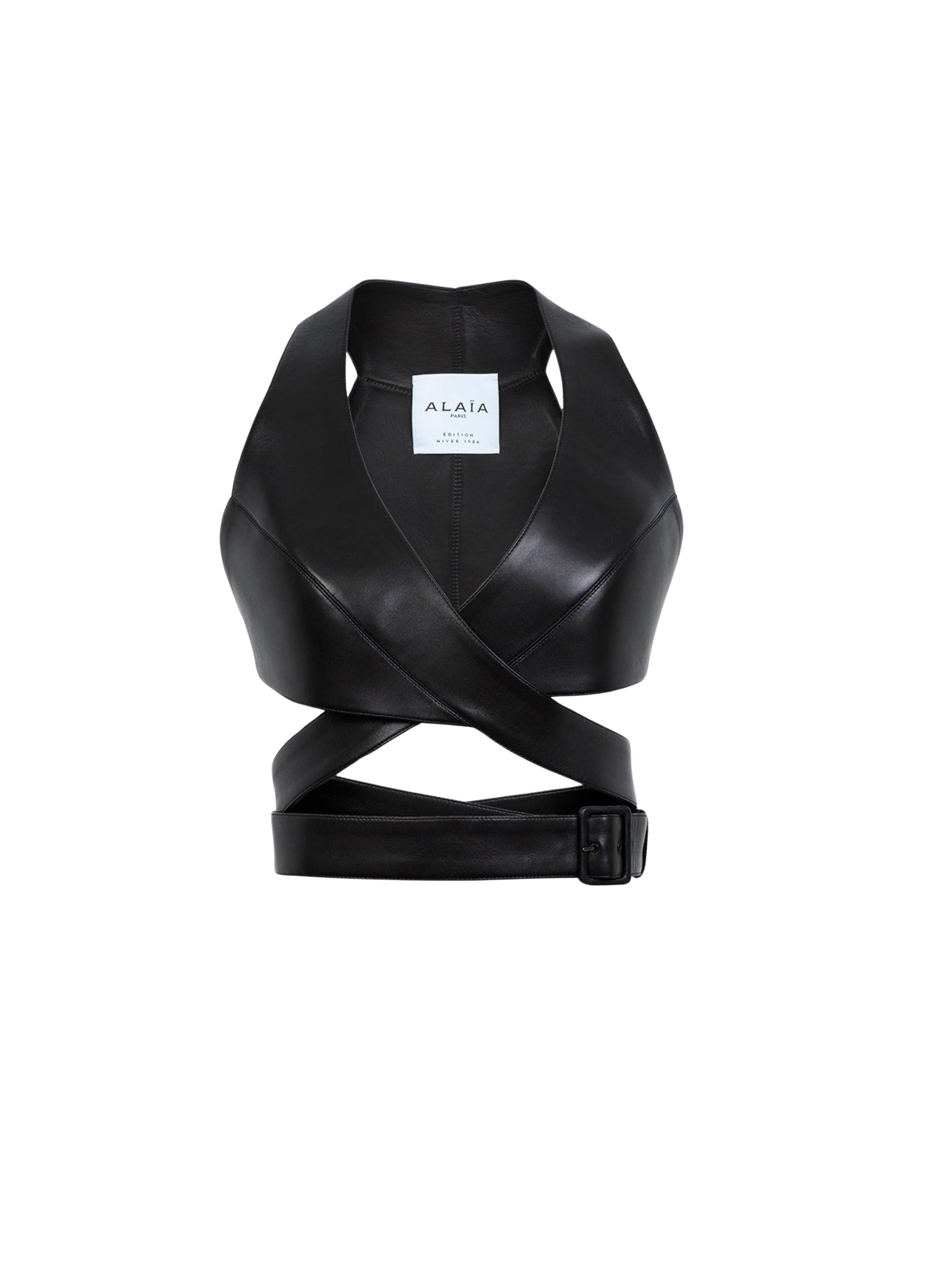 Soutien-gorge en cuir - Noir