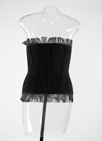 Bustier à franges - Noir