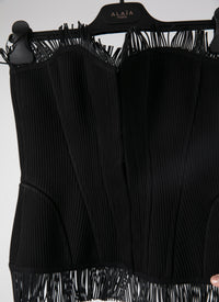 Bustier à franges - Noir