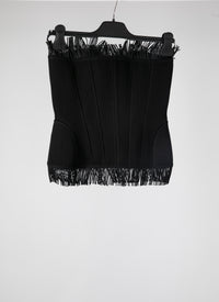 Bustier à franges - Noir