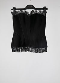 Bustier à franges - Noir