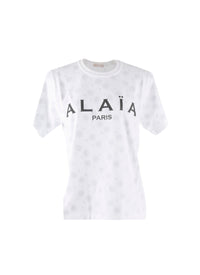 Alaïa logo T-shirt short sleeves - White & Black
