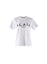 Alaïa short-sleeved logo T-shirt - White & Red