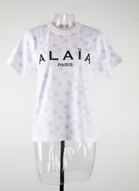 Alaïa short-sleeved logo T-shirt - White & Red