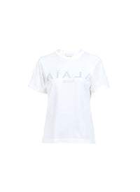 T-shirt logo Alaïa à manches courtes - Blanc