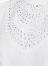 Openwork bib t-shirt - White