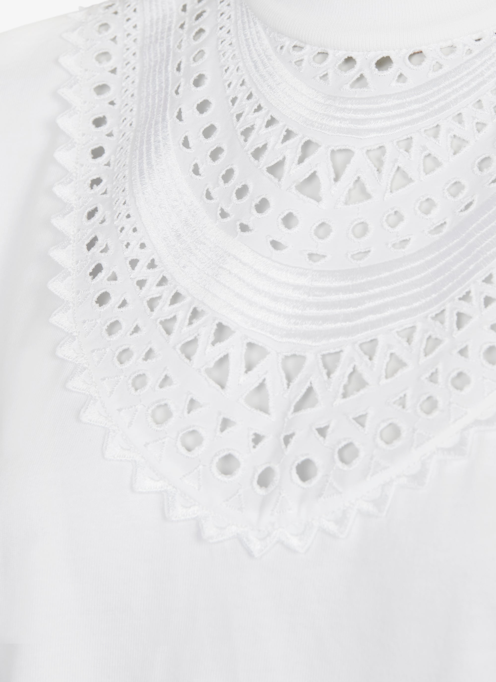 Openwork bib t-shirt - White