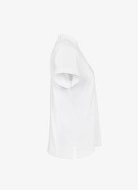 T-shirt à plastron ajouré - Blanc