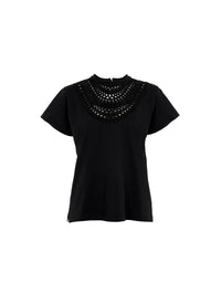 T-shirt structuré à plastron - Noir